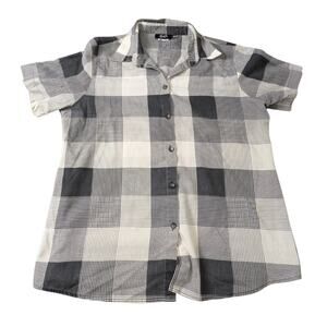 Top & Co Short-Sleeve Wide Pattern Plaid/Flannel Button-Down | Men's L